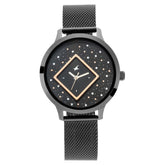 Fastrack, Women's  Watch Analog, Black Dial Black Stainless Steel  Band, 6210NM03